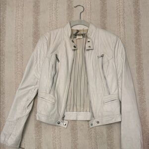Allen B. By Allen Schwartz Off-White Leather Jacket